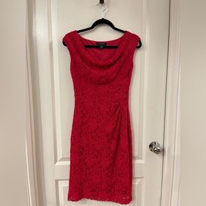 Lauren Ralph Lauren, size 4, dark pink lace dress
